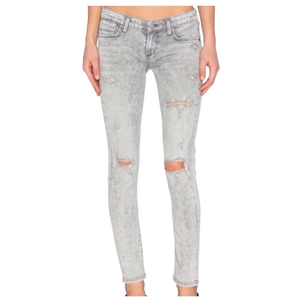 AGOLDE Jeans Womens Chloe Low Rise 27 Feel‎ Good Gray Wash Distressed Y2K